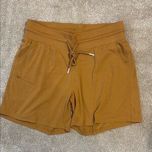 ZYIA Tan Cargo Shorts with Elastic Waistband